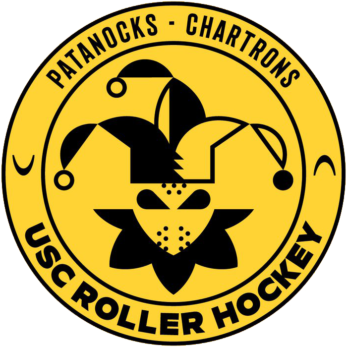 USC RollerHockey Macaron Noir FondJaune 1